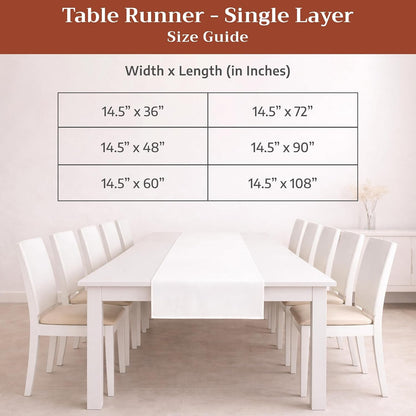 Table Runner 100% Cotton 14.50" X 72" (Single Layer)7