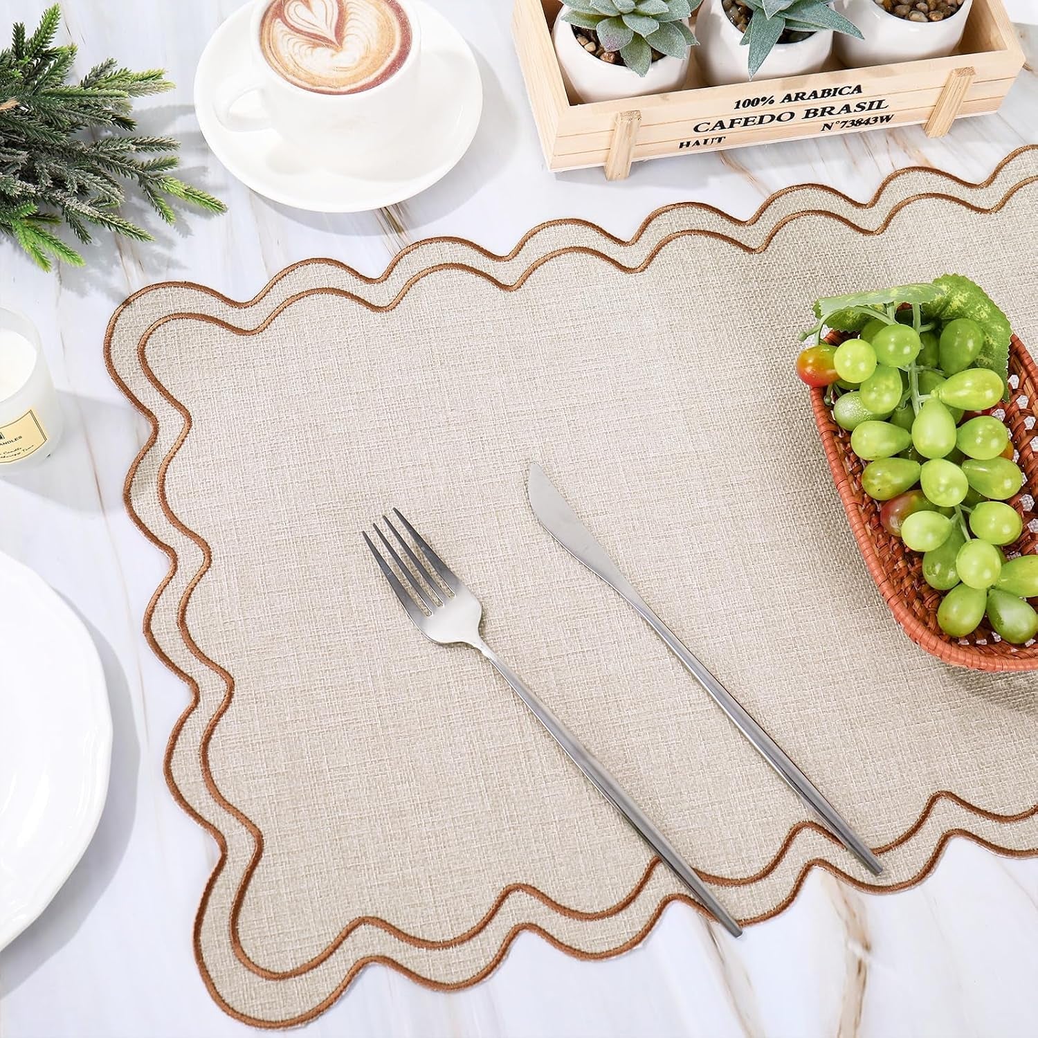 beige-linen-placemats-embroidered-scalloped-kitchen-place-mats-for-birthday-baby-shower-party-home-dining-table-decor-set-of-6-13-x-19-in