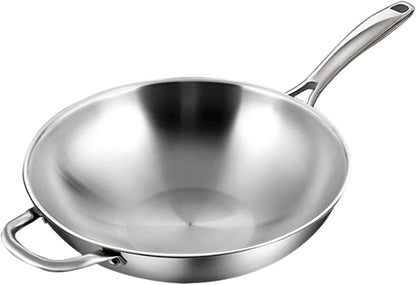 Titanium Wok Pure, Upgrade Non Stick No Coating Titanium Frying Pans for Cooking, Ultra-Durable, Scratch-Resistant, Safe for Oven, Induction & Cooktops,No Lid,11.02In1