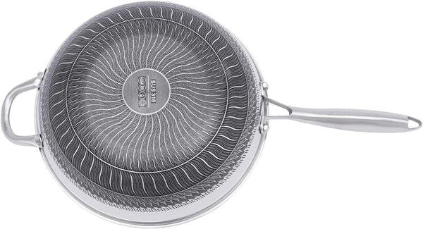 12 Inch Stainless Steel Wok Pan with Lid, Honeycomb Coating Woks & Stir-Fry Pans Nonstick Wok Induction Wok Set Chinese Wok No Chemical Coated Wok for Induction, Electric, Gas, Halogen7