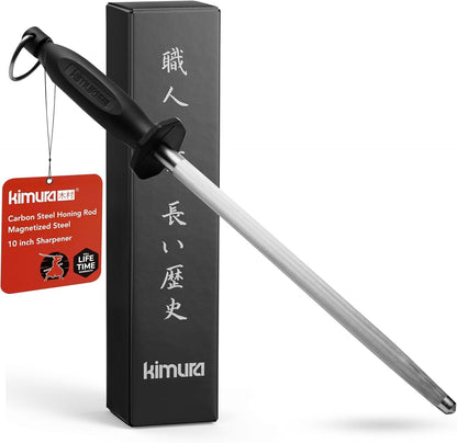 ® Professional Honing Steel, 10 Inch Honing Rod, Carbon Steel Knife Sharpener, Magnetized Steel, Ergonomic & Balanced Polypropylene Handle, Ideal for All Chef Knives, Japanese Gift Box1