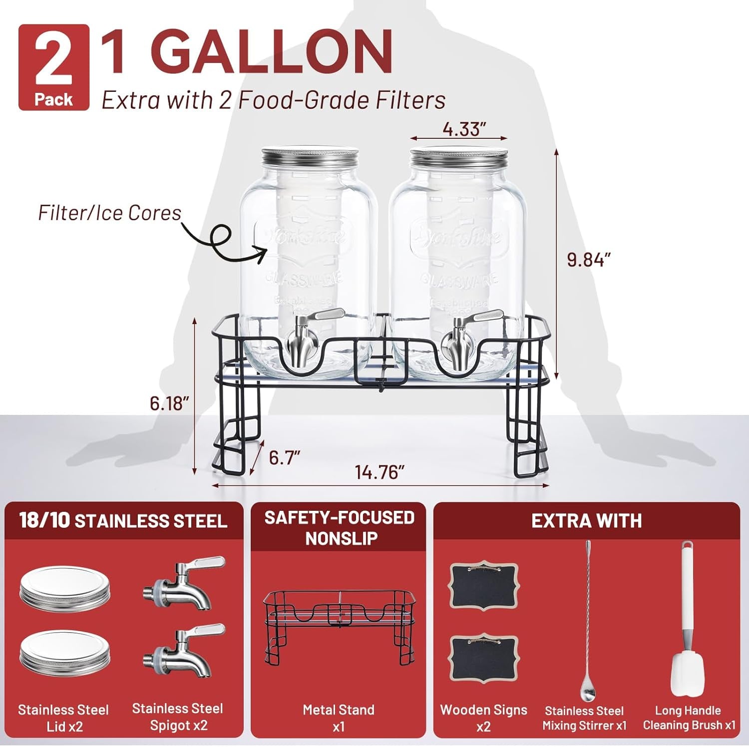 1-gallon-glass-drink-dispensers-for-parties-2-pack-leakproof-beverage-dispenser-with-stand-18-10-stainless-steel-spigot-filter-for-lemonade-juice-sun-tea-punch-all-dishwasher-safe