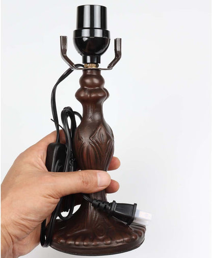 B10718 Antique Brown Table Lamp Base with E26 Light Socket, 4" Wx14.5 H9