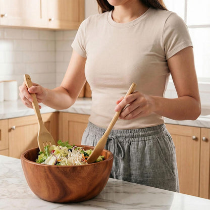 Kitchen Utensils Set of 8 PCS, 12Inches Bamboo Wooden Cooking Spoon & Spatula Tools Perfect for Non-Stick Cookware (Bamboo 12Inches)5