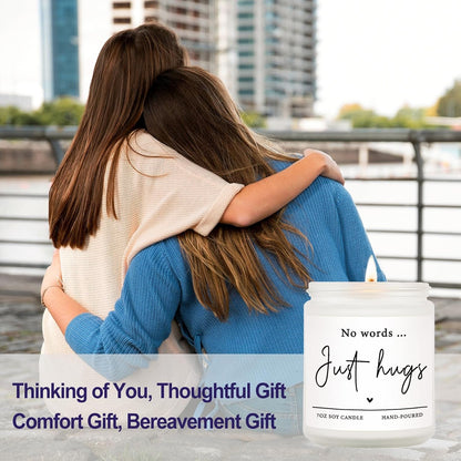 Sympathy Gifts for Loss of Loved One - No Words Just Hugs Candle3
