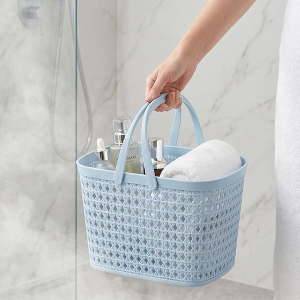 3 Pack Portable Shower Caddy Basket, Plastic Storage Baskets with Handle Plastic Tote Storage Basket Easter Baskets Toiletry Organizer for Bathroom, Kitchen, Pantry, College Dorm8