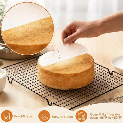 200PCS Parchment Paper Rounds, 9 Inch White Cake Pan Liners, Non-Stick Parchment Rounds for Baking, Seperating Burgers, Butter, Cookies, Freezing, Baking and Candy Wrapper4
