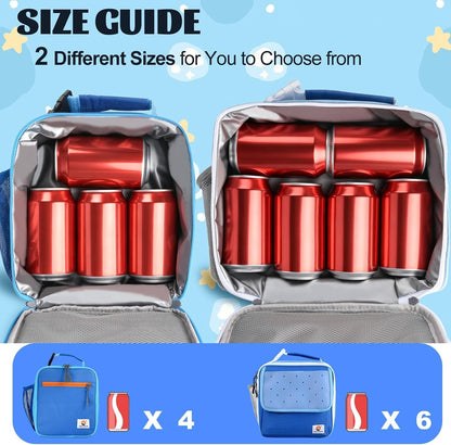 Lunch Box Kids,Premium Insulated Lunchbox for Girls Boys,Soft Mini Cooler Bag Back to School Thermal Reusable Lunch Bag for Work School Picnic (Blue)8