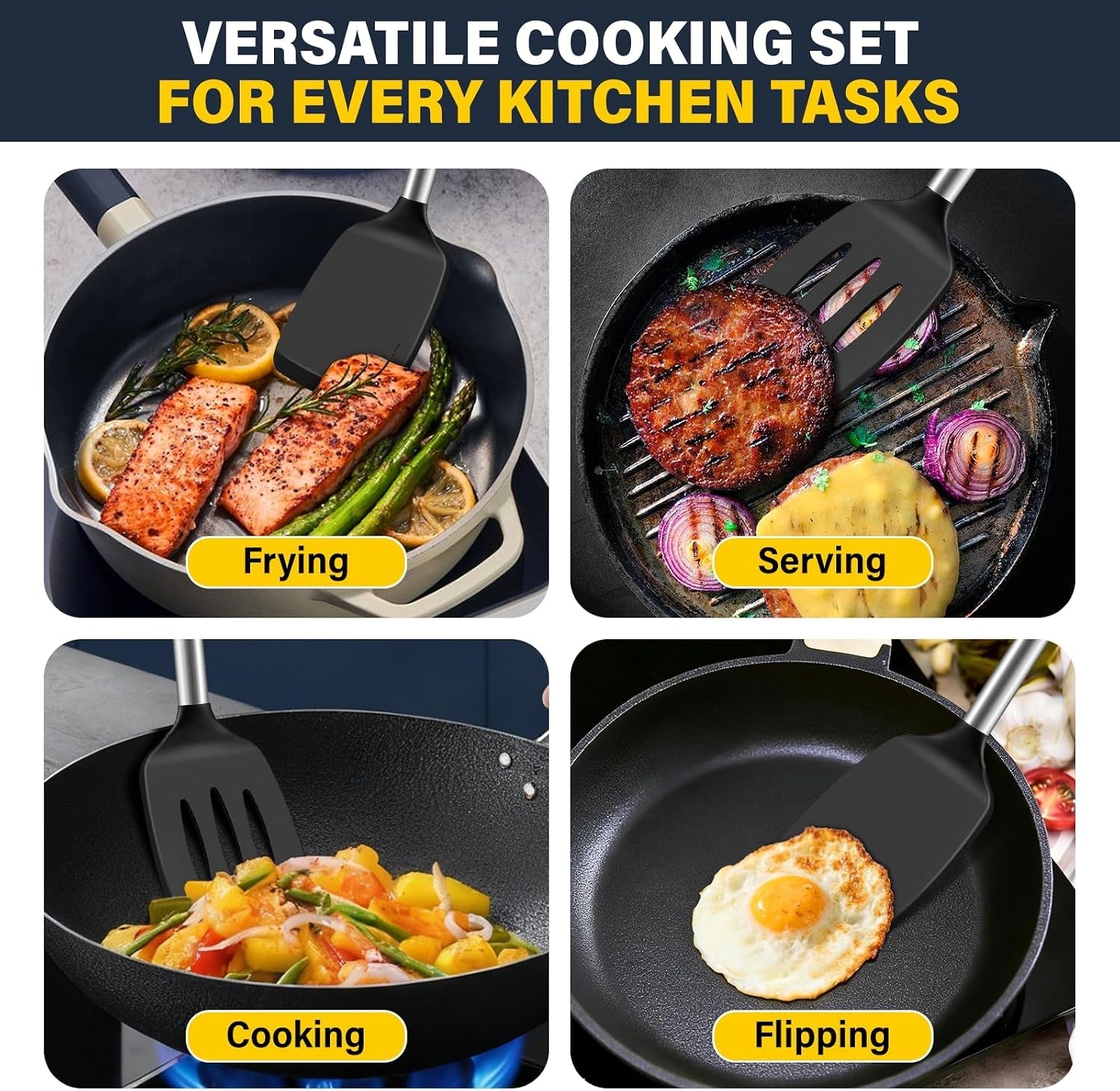 2-pack-silicone-spatula-set-solid-slotted-turner-for-non-stick-pans-high-heat-resistant-silicone-spatula-for-cooking-bpa-free-stainless-steel-cooking-utensils-for-fish-eggs-pancakes-black