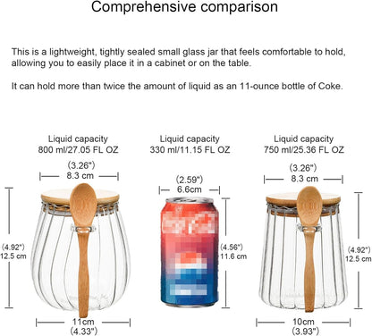 Sugar Bowls Sugar Container 25.36 FL OZ Glass Coffee Canister Airtight Food Storage Jar with Lid and Spoon Candy Jar Coffee Bar Accessories Storage Beans Powder (Conical)2