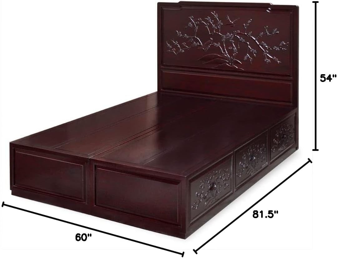 dark-cherry-elmwood-flower-and-bird-queen-size-oriental-platform-bed-with-drawers