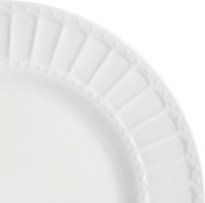 Zen Buffet Porcelain Ceramic Dinnerware Sets for 8, Plates and Bowls Set (40Pcs), White Embossed Dishes4