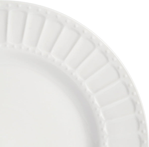 Zen Buffet Porcelain Ceramic Dinnerware Sets for 8, Plates and Bowls Set (40Pcs), White Embossed Dishes4
