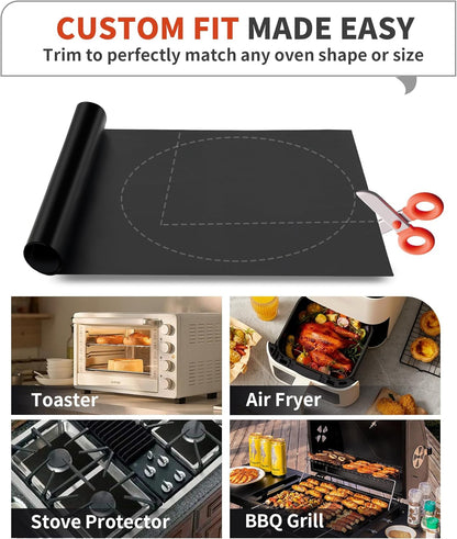 Oven Liners for Bottom of Oven - 2 Pack Large Heavy Duty Oven Mats, 17"X 25" Reusable Matt Liner for Electric, Gas, Toaster Ovens & Grills, BPA & PFOA Free, Kitchen Essentials, Black5