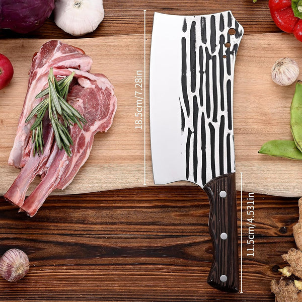 Forged Cleaver Knife Butcher Knife for Vegetable and Meat Cutting,With Non-Slip Wooden Handle7