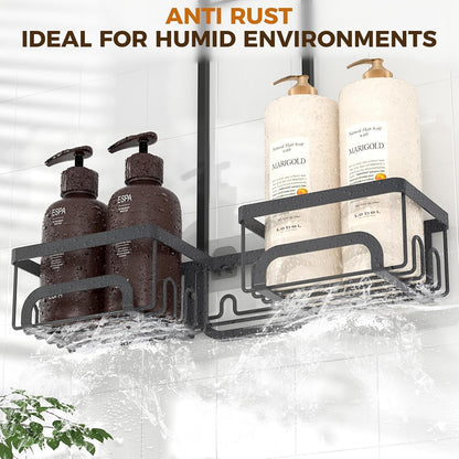 Split Shower Caddy Hanging for Handheld Showerheads, Black7