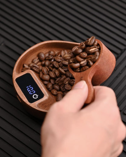 Walnut Coffee Bean Scale 20G/0.1G Precision with Spoon | Small & Easy Measuring/Dosing, LED Display for Kitchen Weighing, Espresso, Tea, Coffee Lover Gifts5