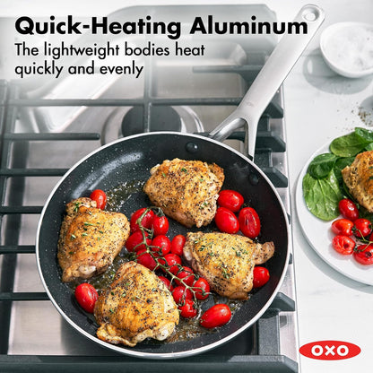 OXO 12" Nonstick Frying Pan Skillet, Ceramic Pfas-Free Nontoxic Pan, Induction Suitable, Dishwasher Safe, Oven Safe to 600°F, Kitchen Cooking Pot, Stainless Handle, Egg Pan, Black3