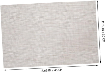 4Pcs Faux Linen Woven Table Placemats Non-Slip Heat Resistant Dining Mats Washable Vinyl Kitchen Tabletop Decor with European Elegant Design2