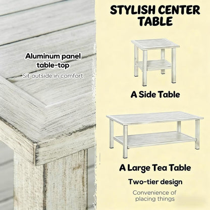 Outdoor Conversation Furniture Set with All-Weather Wicker and Powder-Coated Frame for Patio, Deck or Garden5