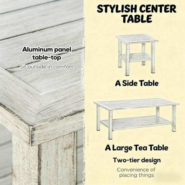 Outdoor Conversation Furniture Set with All-Weather Wicker and Powder-Coated Frame for Patio, Deck or Garden5