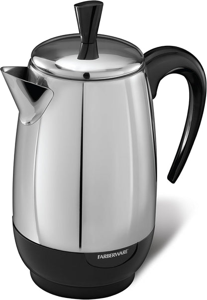 Electric Coffee Percolator, Stainless Steel Basket, Automatic Keep Warm, No-Drip Spout, 8 Cup1