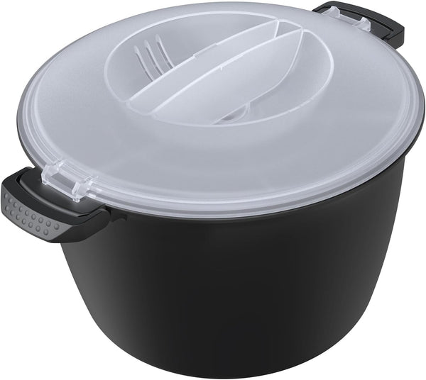 Professional Large Micro Cookware 3 Quart, Microwave Rice Cooker, Microwave Steamer for Vegetables, Safe as Mixing and Serving Bowls, Food Storage Container, Cooker for Microwave- BPA Free, Dishwasher Safe1
