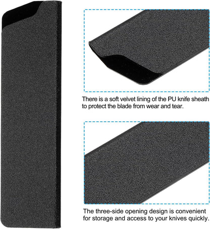 ABS Knife Cover Sleeves for 5" Santoku Knife, Knives Edge Guard Blade Protector Universal Sheath for Home Kitchen, Black4