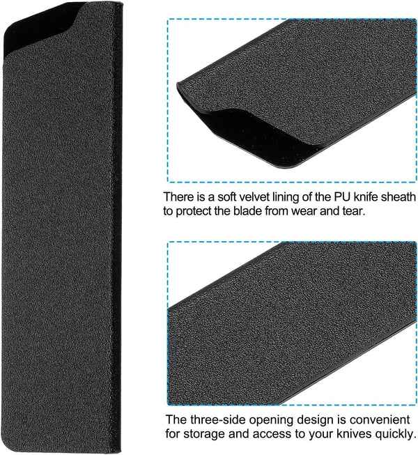 ABS Knife Cover Sleeves for 5" Santoku Knife, Knives Edge Guard Blade Protector Universal Sheath for Home Kitchen, Black4