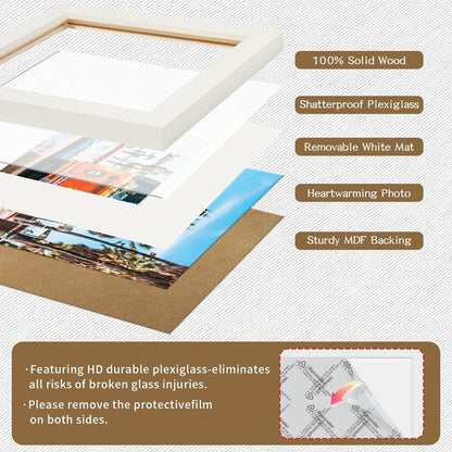 Picture Frames 6X6 White Solid Wood 2 Pack 4X4 Frame for Wall and Tabletop6