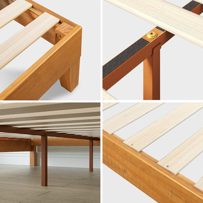 12 Inch Deluxe Wood Platform Bed / No Boxspring Needed / Wood Slat Support / Rustic Pine Finish, Queen (OLB-PWPBBO-12Q)6