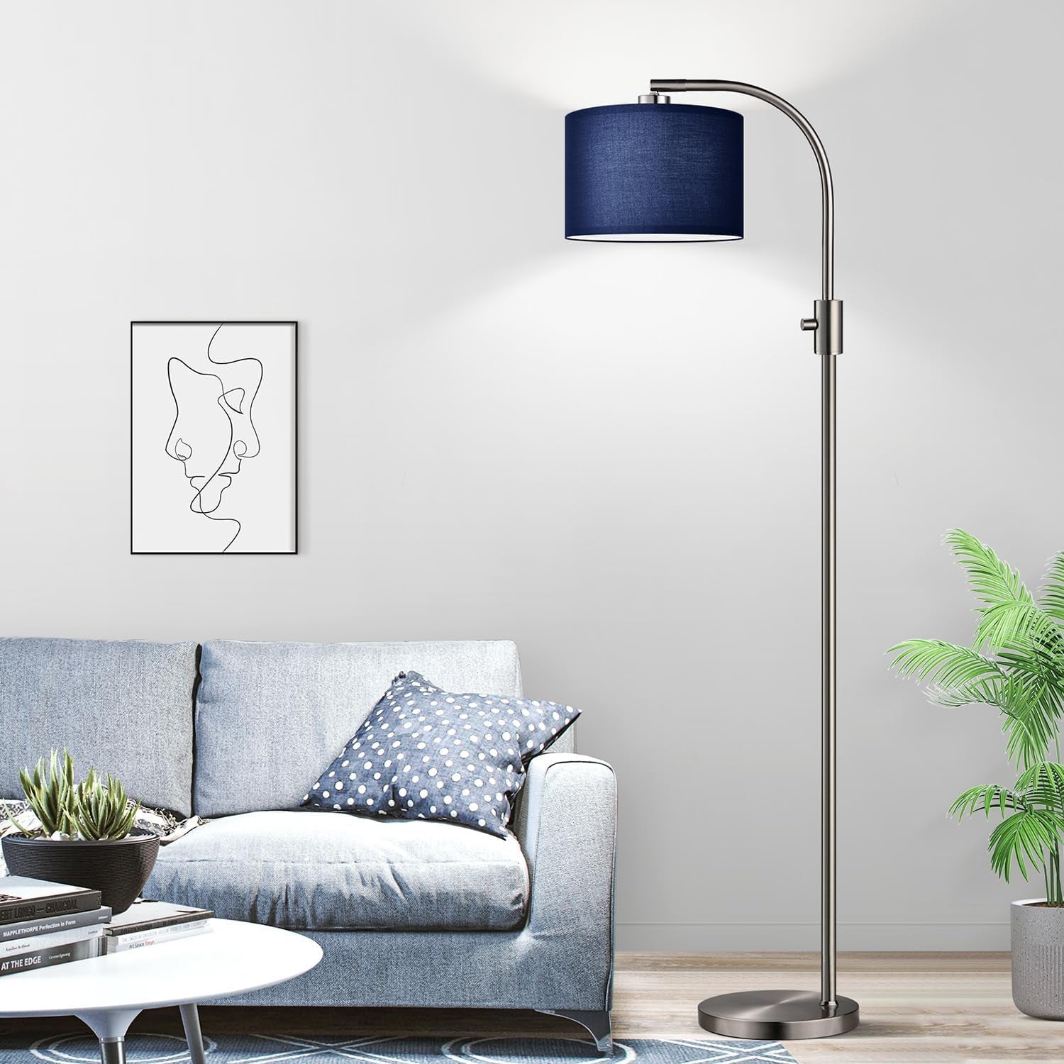 upgraded-modern-arc-dimmable-tall-standing-floor-lamp-with-blue-shade-1200-lumens-led-bulb-included-for-living-reading-room-bedroom-office-nursery-brushed-nickel