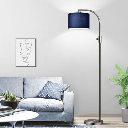 Upgraded Modern Arc Dimmable Tall Standing Floor Lamp with Blue Shade, 1200 Lumens LED Bulb Included, for Living & Reading Room, Bedroom, Office & Nursery, Brushed Nickel6