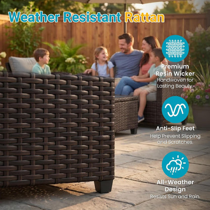 4 Piece All Weather Wicker Patio Furniture Set for Porch Patio3