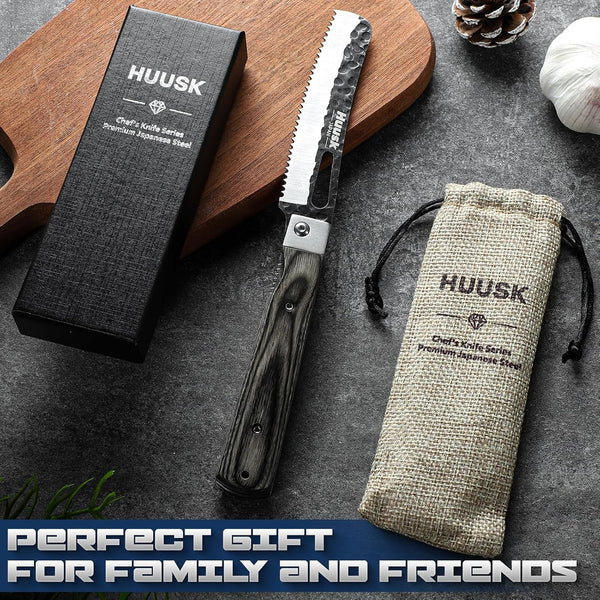Japanese Folding Bread Knife - Pocket Knife with Wide Wavy Edge7