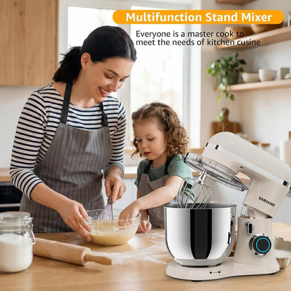 Stand Mixer, 6.5QT Tilt-Head Electric Kitchen Mixer 660W, 10-Speed Household Food Mixer with 304 Stainless Steel Bowl, Bread Cake Mixer Include Dishwasher Safe Dough Hook, Beater and Whisk5