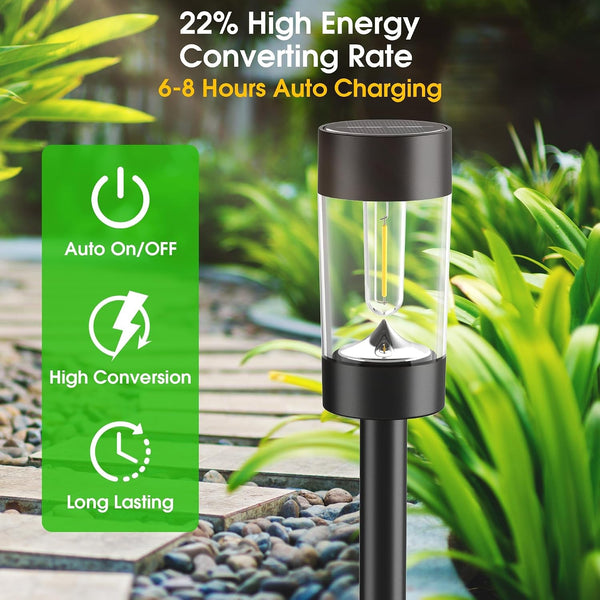 Solar Pathway Lights Outdoor Waterproof, 12 Pack, Warm White3