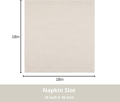 Hemstitch Cloth Napkins 18X18 in Set of 12 - Natural Color3