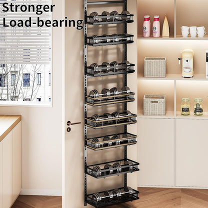 8-Tier over the Door Organizer, Heavy-Duty Metal Hanging Storage Rack with Adjustable Baskets, Door-Mounted Pantry Organizer for Kitchen, Bathroom, Laundry Room, Spices, Snacks & Toiletries5