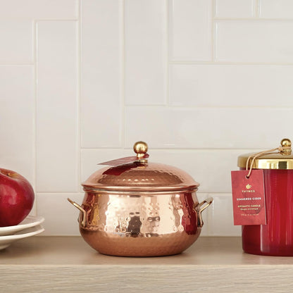 Thymes Simmered Cider Copper Candle - Warm & Spicy Apple Scented Candles for Home - Notes of Apple, Clove, and Cardamom - Luxury Gifts for Women - Fall Decor - 3 Wick (Copper Pot, 18 Oz)5