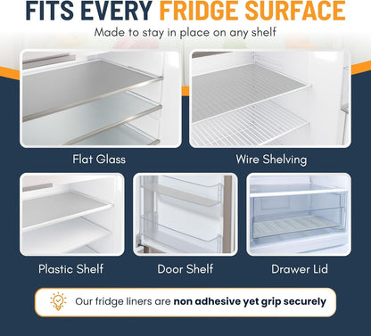 Refrigerator Liners for Shelves (8 Pack) by Linda’S Essentials - Non-Adhesive Drawer and Shelf Liner, Bpa-Free Fridge Mats for Kitchen & Cabinets, Easy to Clean, Ideal Household Essentials (Clear)6