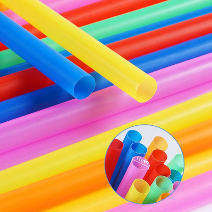 100 Pcs Jumbo Smoothie Straws, Colorful Disposable Wide-Mouth | Large Plastic Straws for Bubble Tea, Milkshakes, Thick Drinks3