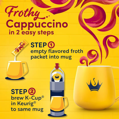 K‐Cup® Coffee Pods & Froth Packets Kit, 6 Ct, Cappuccino Espresso | Cappuccino Espresso-Style Coffee Pods & Froth Packets, 100% Arabica, Rich, Smooth & Creamy in Just Two Steps6