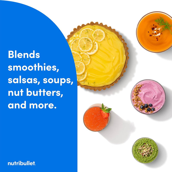 Nutribullet Smartsense Blender Combo, 1400W, 64Oz Pitcher, 32Oz & 24Oz Cups, 5-Speed, Smoothies, Ice and Frozen Fruit, Nut Milk, Soup, Gunmetal Gray, NBF5070010