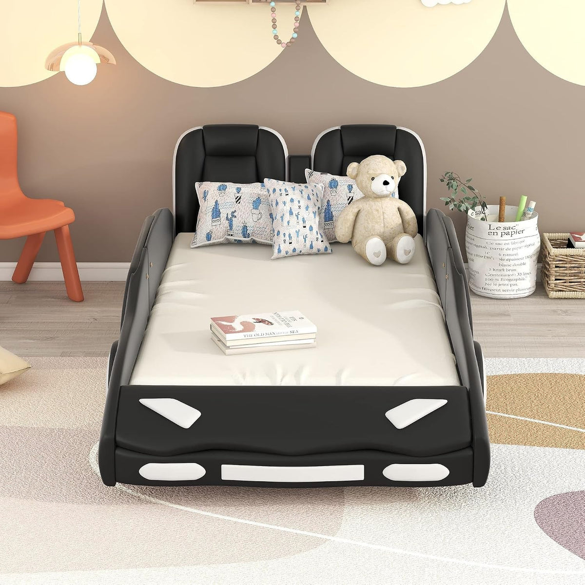 twin-upholstered-floor-platform-bed-frame-pu-leather-day-bed-with-race-car-shaped-headboard-no-box-spring-needed-black