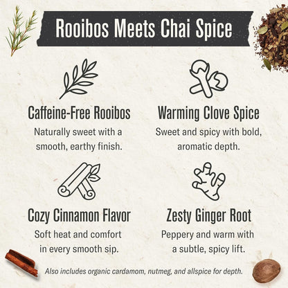 Numi Organic Rooibos Chai Tea, 18 Herbal Tea Bags, Caffeine Free2