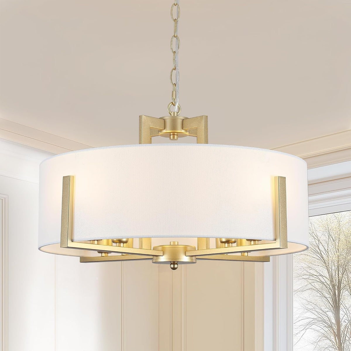 20in-gold-drum-chandelier-8-light-modern-white-fabric-adjustable