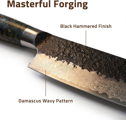 Chef Knife 8 Inch, 67 Layer VG10 Core Damascus Kitchen Knife with Resin Wood Handle, Japanese Knife for Cutting Slicing for Home Kitchen4