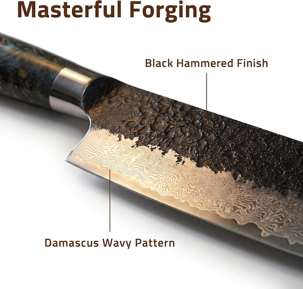 Chef Knife 8 Inch, 67 Layer VG10 Core Damascus Kitchen Knife with Resin Wood Handle, Japanese Knife for Cutting Slicing for Home Kitchen4