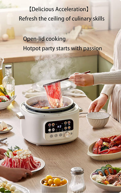 Multi-Function Rice Cooker, Programmable Rice Cooker with Touch Screen, Multiple Preset Gears, Fry, Slow Cook, Steam, Cook, Keep Warm, [White]6